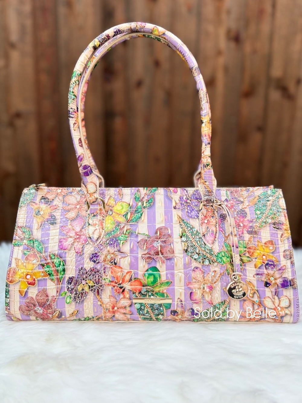NWT Brahmin Sophia Pinstripe Petals Melbourne